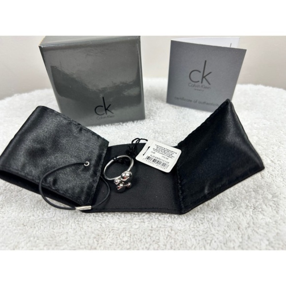 Calvin Klein Womens Collection Stainless Steel Spin Ring Size 8 Silver Bubbles